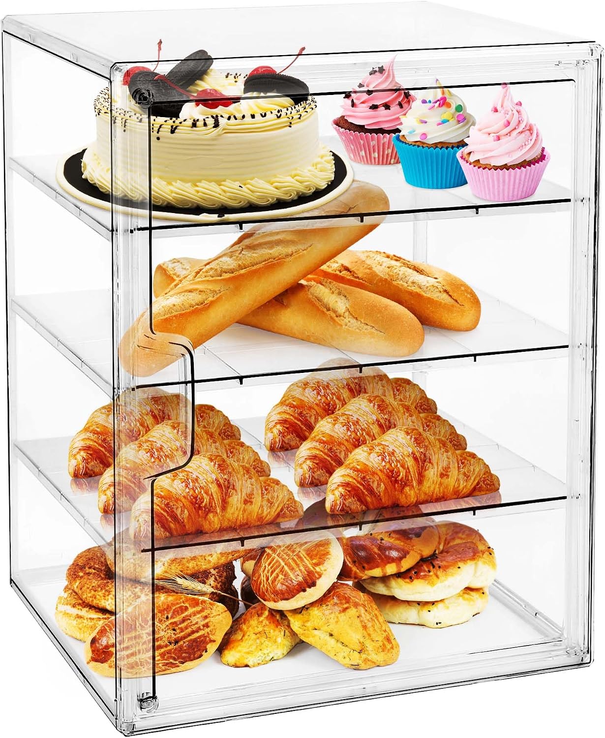 Kitchen Baking Storage Containers - Gebakvitrine, Brooddoos voor aanrechtblad, 4-laags verstelbare