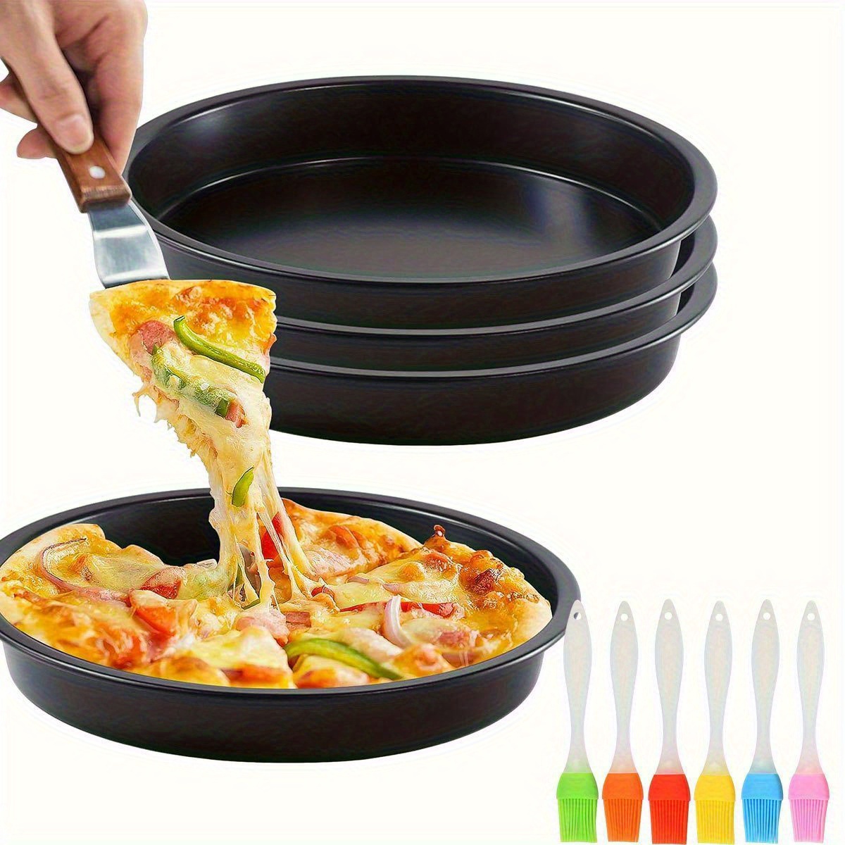 Kitchen Baking Brush - 6/8/9/10 inch Anti-aanbak Pizza Bakplaat Rond