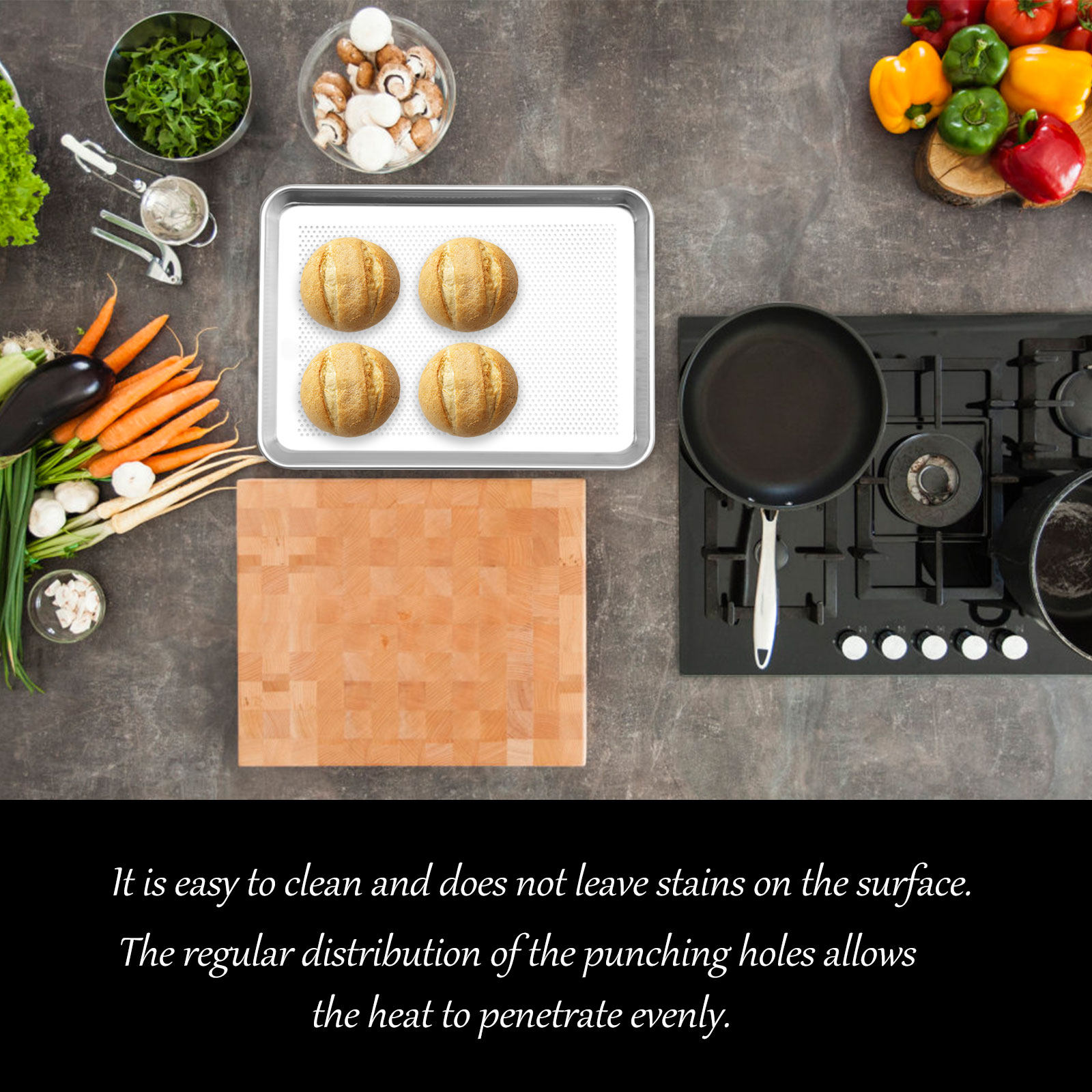 Kitchen Essentials Baking Tray - 1 Stuks Roestvrije Aluminiumlegering Bakplaat Multifunctionele