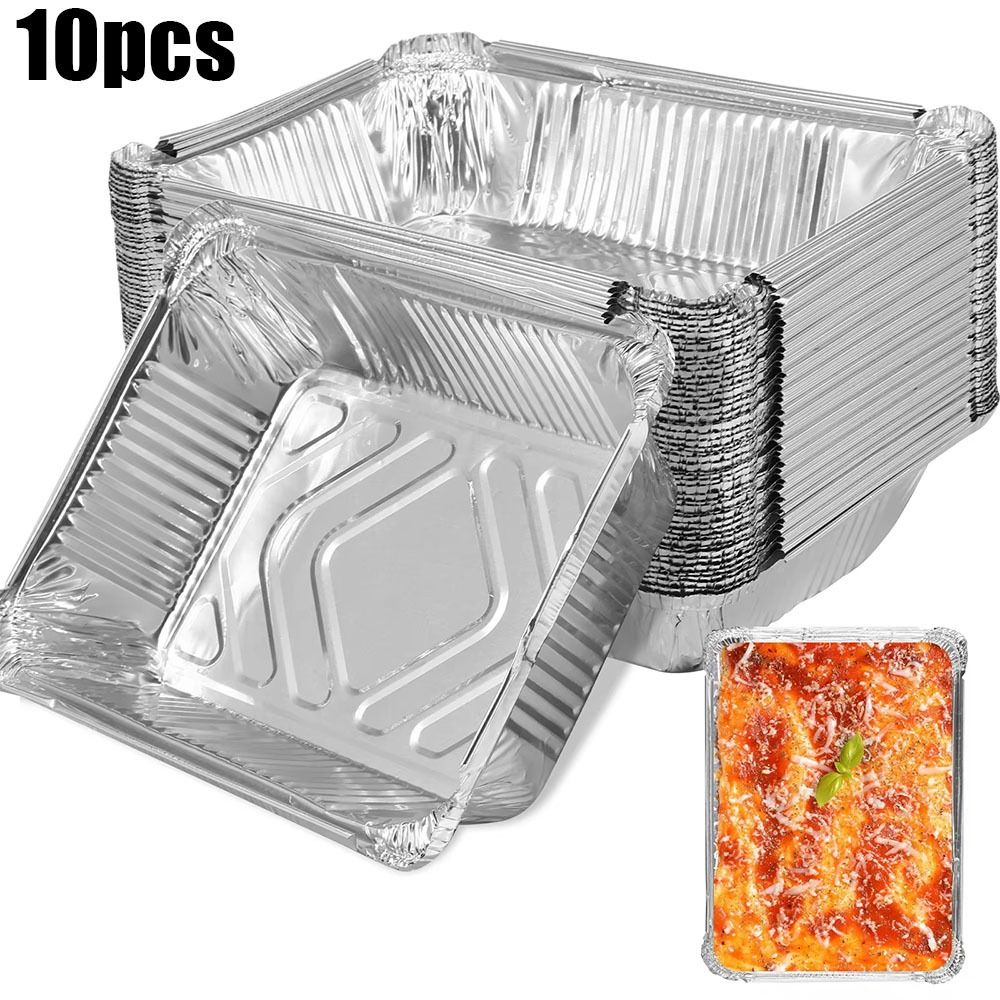 Kitchen Baking Storage Containers - 10 STKS Wegwerp Aluminiumfolie Voedselopslagcontainers Oven