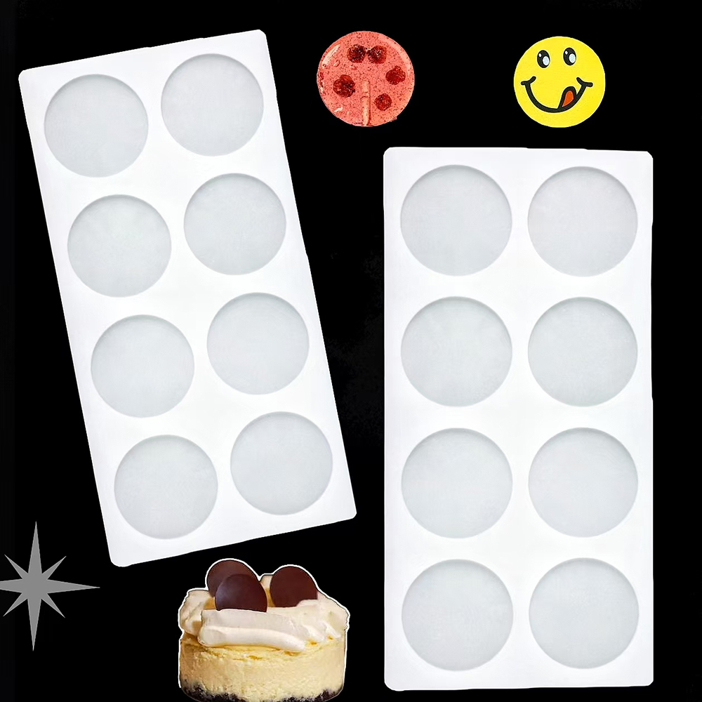 Kitchen Baking Molds - Cilindrische suiker-omklapbare siliconenvorm met 8 holtes,