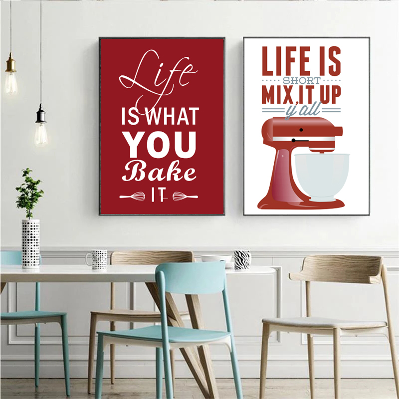 Kitchen Baking Quotes - Wall Art Canvas Schilderijen Nordic Bakken