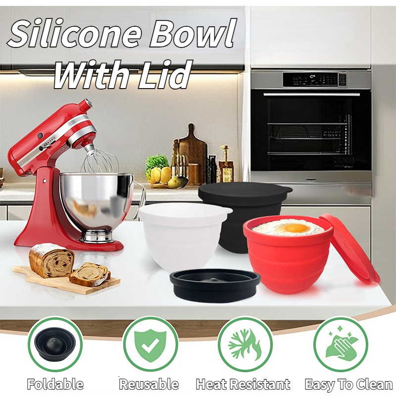 Opvouwbare siliconenkom met de - Kitchen Aid Baking Lid recensie en prijs