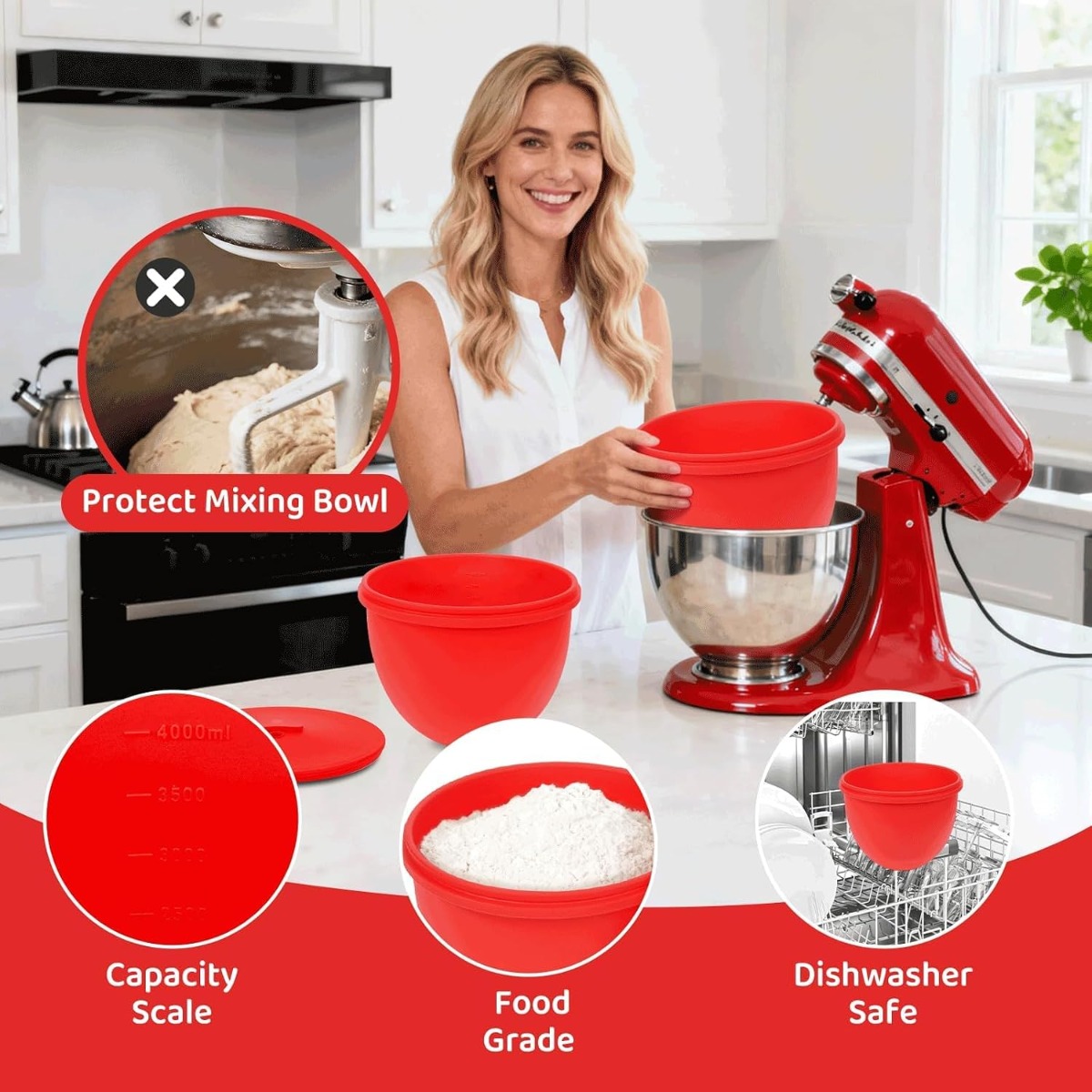 Siliconen mixerkomvoering met  - Kitchen Aid Baking Lid recensie en prijs
