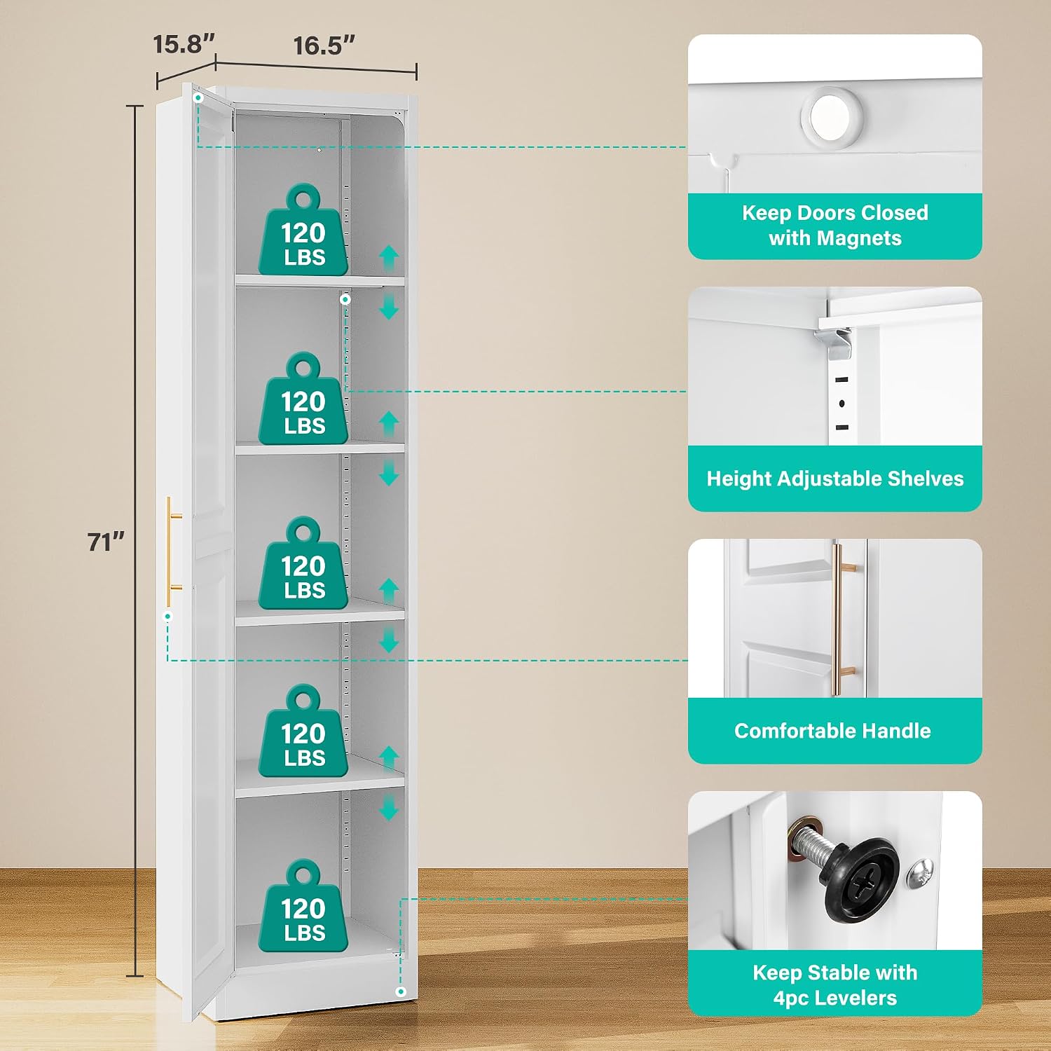 Hoge, smalle opbergkast met éé - Kitchen Baking Storage recensie en prijs